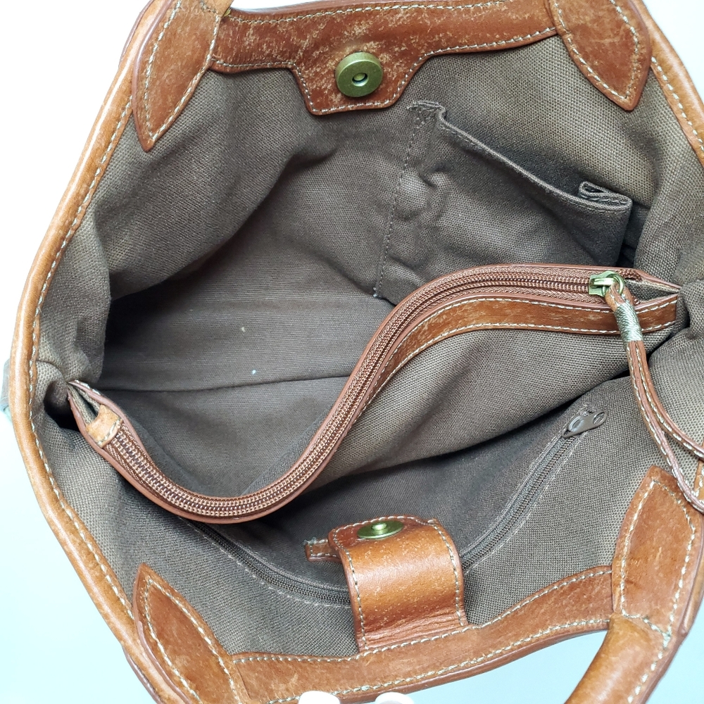 Tommy Bahama Tropical Tapestry Satchel in Beige and Brown - Picture 7 of 7